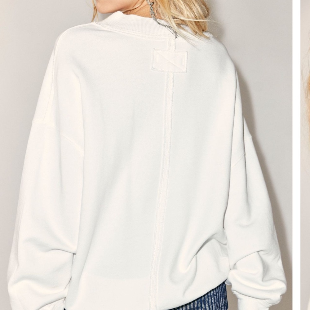 NWT We the Free Palm Springs Pullover, Clean Ivory, size small - Picture 3 of 9